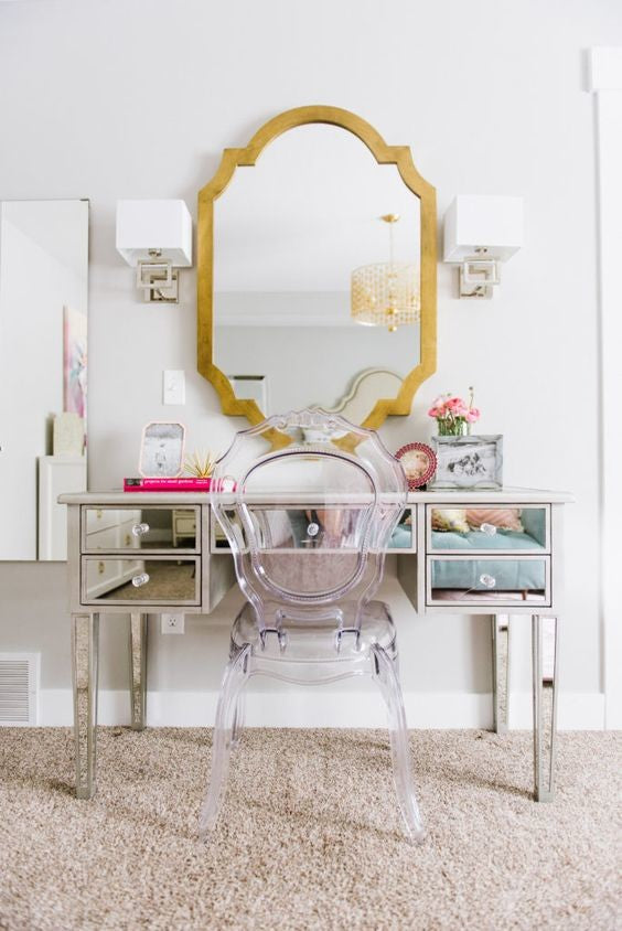 Stack Stackable Ghost Style Side Chair Dining Room Chair Armless Assembled Chair, Clear