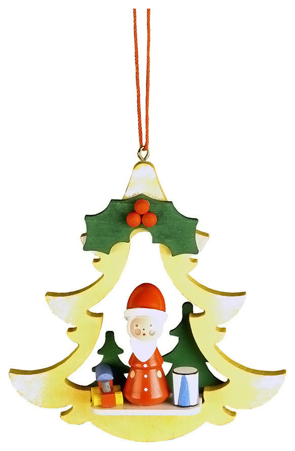 Christian Ulbricht Ornament- Santa In Yellow Tree