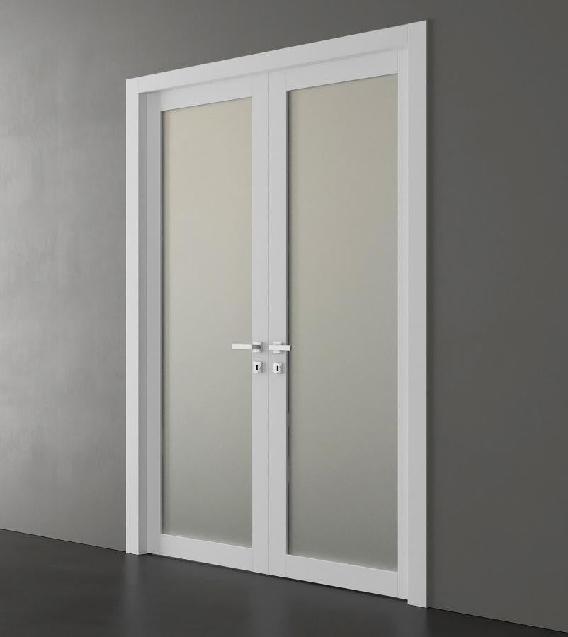 Planum 2102 Interior Door Slab 32x96 White Silk Barn Sliding Pocket