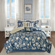 Madison Park Cape Cod 7 Piece Cotton Sateen Comforter Set in Blue