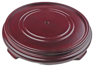 Dark Red Mahogany Porcelain Vase Stand, 4