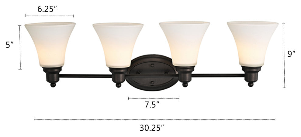 CHLOE Lighting Janet Contemporary 4-Light Rubbed Bronze Bath Vanity Fixture