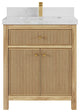 Sonoma 30 Single Sink Bath Vanity in Light Natural Teak with 2" Calacatta Nuvo