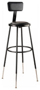 NPS 32 -39" Height Adjustable Vinyl Padded Steel Stool With Backrest, Black