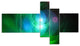 Merge Colored Spheres., Contemporary Canvas Artwork Print, 60"x32", 5 panels