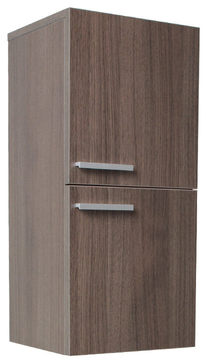 Fresca Gray Oak Bathroom Linen Side Cabinet w/ 2 Storage Areas