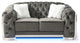Sapphire 71 in. W Flared Arm Velvet Straight Sofa, Grey
