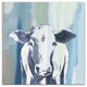 Navy Cow Sketch 20x20 Canvas Wall Art