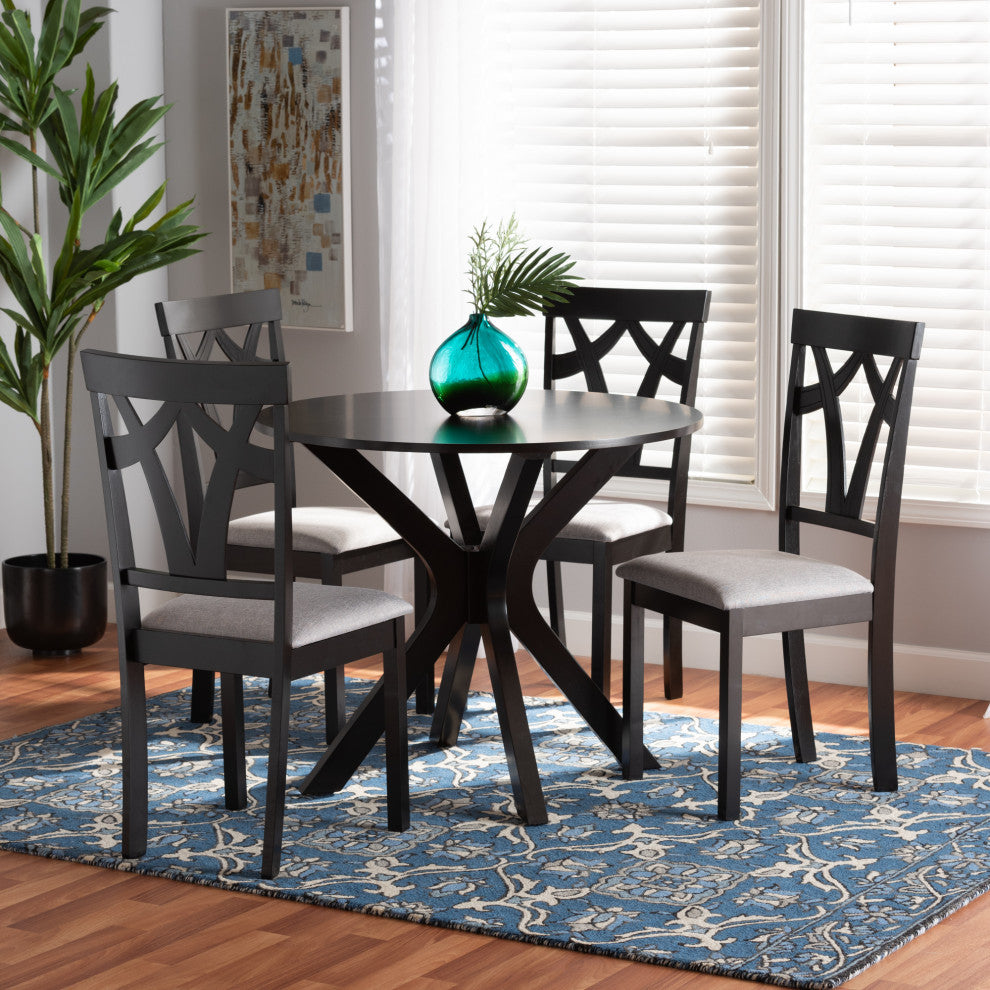 Henrietta Modern 5-Piece Dining Set, Gray
