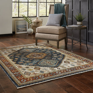 Augustus Medallion Blue/ Multi Indoor Area Rug, Blue, 3'3"x5'
