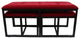 Modern Black and Red Metal Three Piece Bench Set
