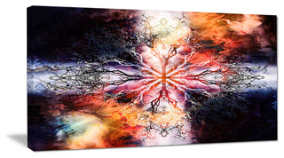 Mandala with Tree Pattern, Oversized Abstract Canvas Art Print, 60x28