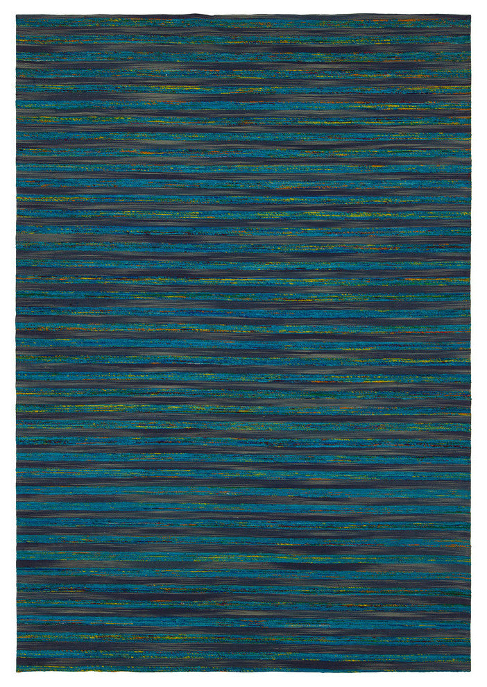 Aletta Contemporary Area Rug, Gray and Blue, 5'x7'6"
