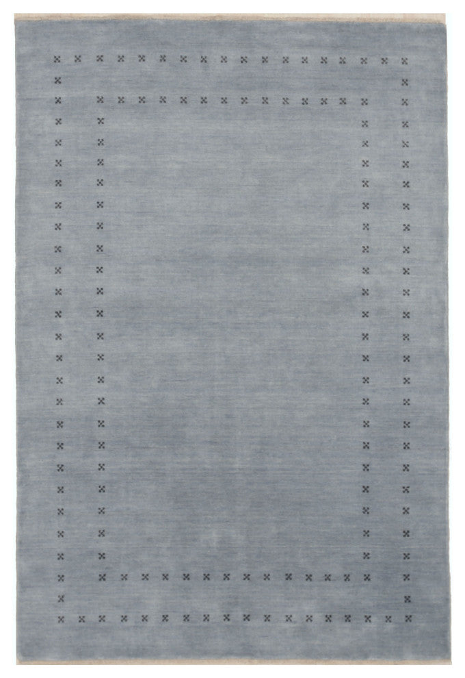 Handmade Wool Blue Transitional Solid Lori Baft Rug, 8' X 10'