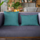 Sky Blue Solid Shiny Velvet Luxury Throw Pillow, Double sided 12"x20"