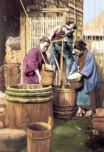 Washing Rice Before Grinding - Canvas Poster 20" x 30"