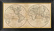"The World, 1825" Framed Canvas Giclee by Mathew Carey, 34x20"