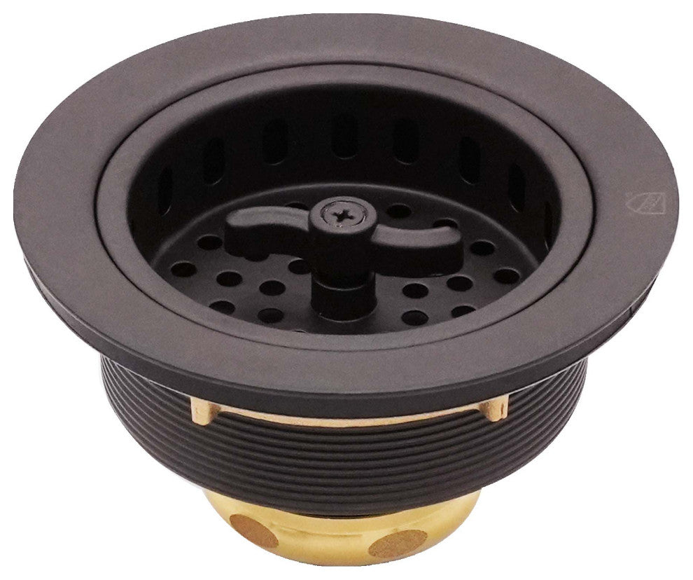 Wing Nut Style Large Kitchen Basket Strainer In Oil Rubbed Bronze, Oil Rubbed Bronze