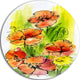 Bouquet Poppies, Floral Disc Metal Wall Art, 23"
