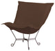 Scroll Puff Chair with Cover, Titanium Frame, Sterling Chocolate
