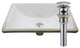 NP-U193906 Rectangular Undermount White Porcelain Sink, Overflow Drain Options, Chrome