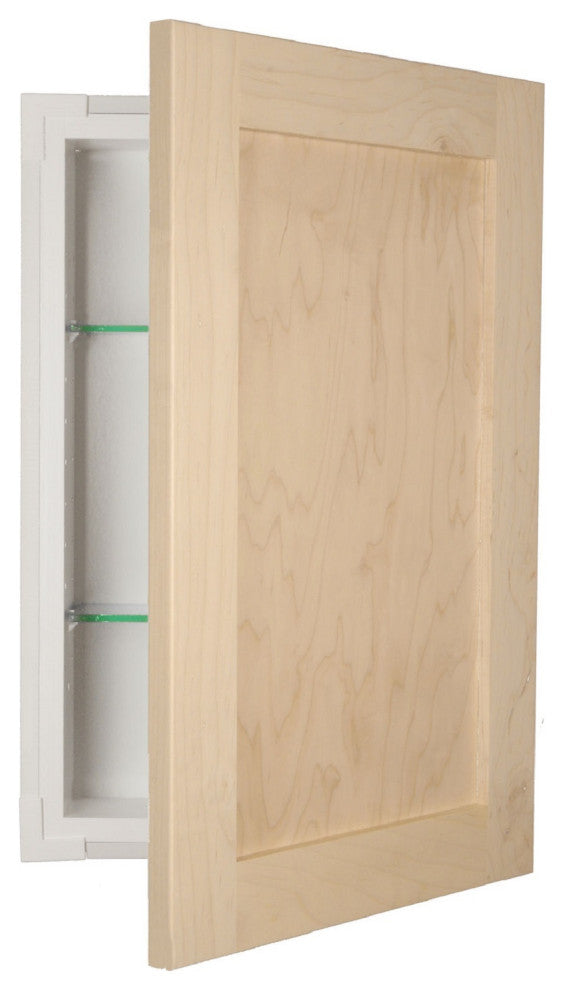 Fruitville Shaker Style Frameless Recessed Wood Bathroom Medicine Cabinet, 14x40, Unfinished