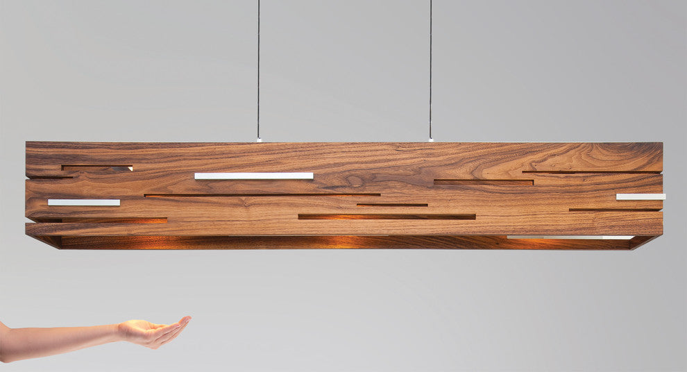 Aeris 54 - LED Linear Pendant, Wood: Oiled Walnut, Brushed Aluminum