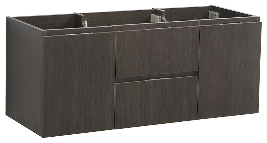 Valencia Wall Hung Single Sink Bathroom Cabinet Base, Gray Oak, 48"