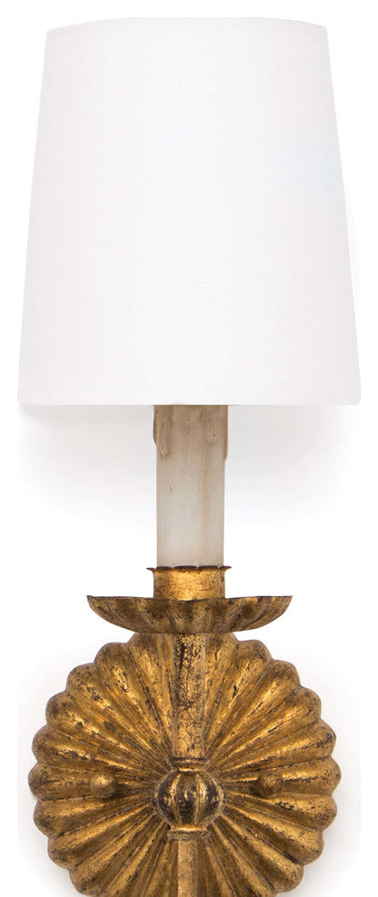 Clove Sconce Single, Antique Gold Leaf