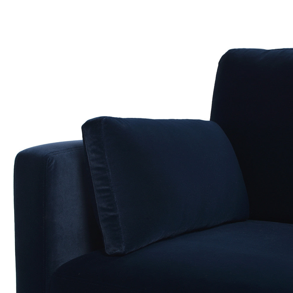 Knox 36" Modern Farmhouse Arm Chair, Dark Navy Blue Performance Velvet