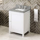 Astoria Transitional 24" White Vanity, Steel Grey Cultured Marble Vanity Top
