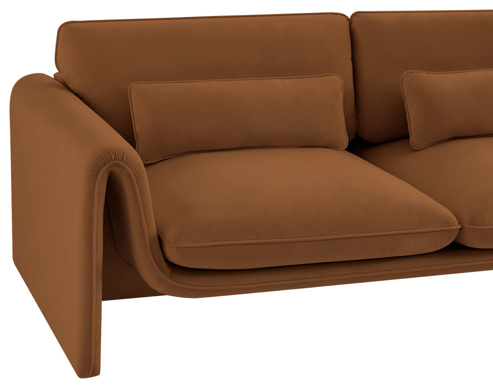 Sloan Saddle Velvet Fabric Sofa