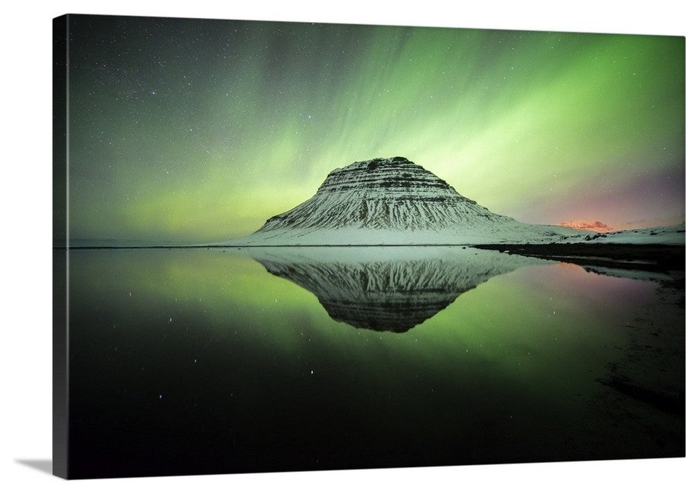"Kirkjufell Aurora IV" Wrapped Canvas Art Print, 48"x32"x1.5"