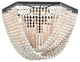 4-Light Contemporary Wood Beaded Chandelier Boho Ceiling Light