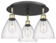 Bristol Glass-3 Light 19" Flush Mount-Black Antique Brass, Seedy Glass Shade
