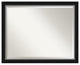 Eva Black Silver Narrow Beveled Bathroom Wall Mirror - 31 x 25 in.