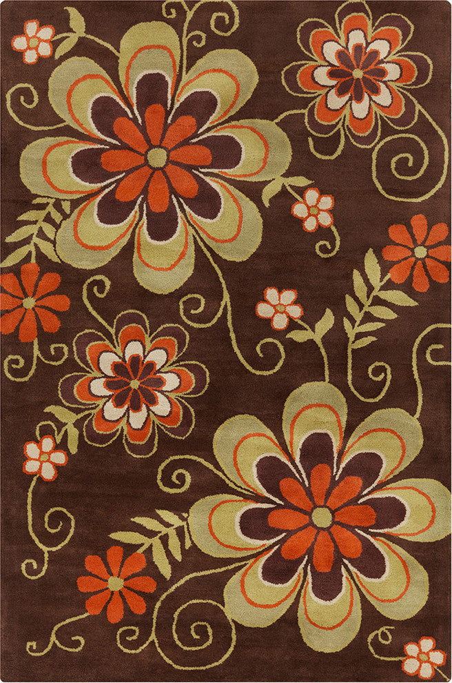 Allie Floral Contemporary Area Rug, 5'x7'6"