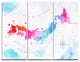 "Japan Map Watercolor" Metal Wall Art, 3 Panels, 36"x28"