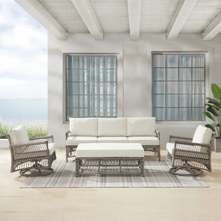 Thatcher 4Pc Wicker Outdoor Sofa And Swivel Rocker Set