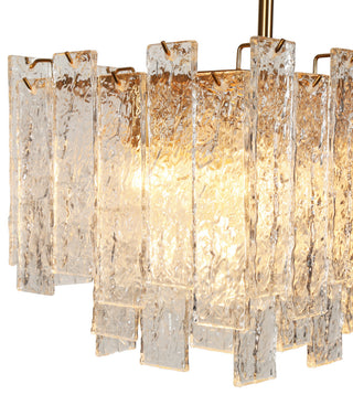 LNC Engaveric 7-Light 31" Modern Crystal Rectangle Kitchen Island Light, Brass