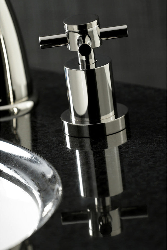 Kingston Brass Widespread Bathroom Faucet With Brass Pop-Up, Polished Nickel