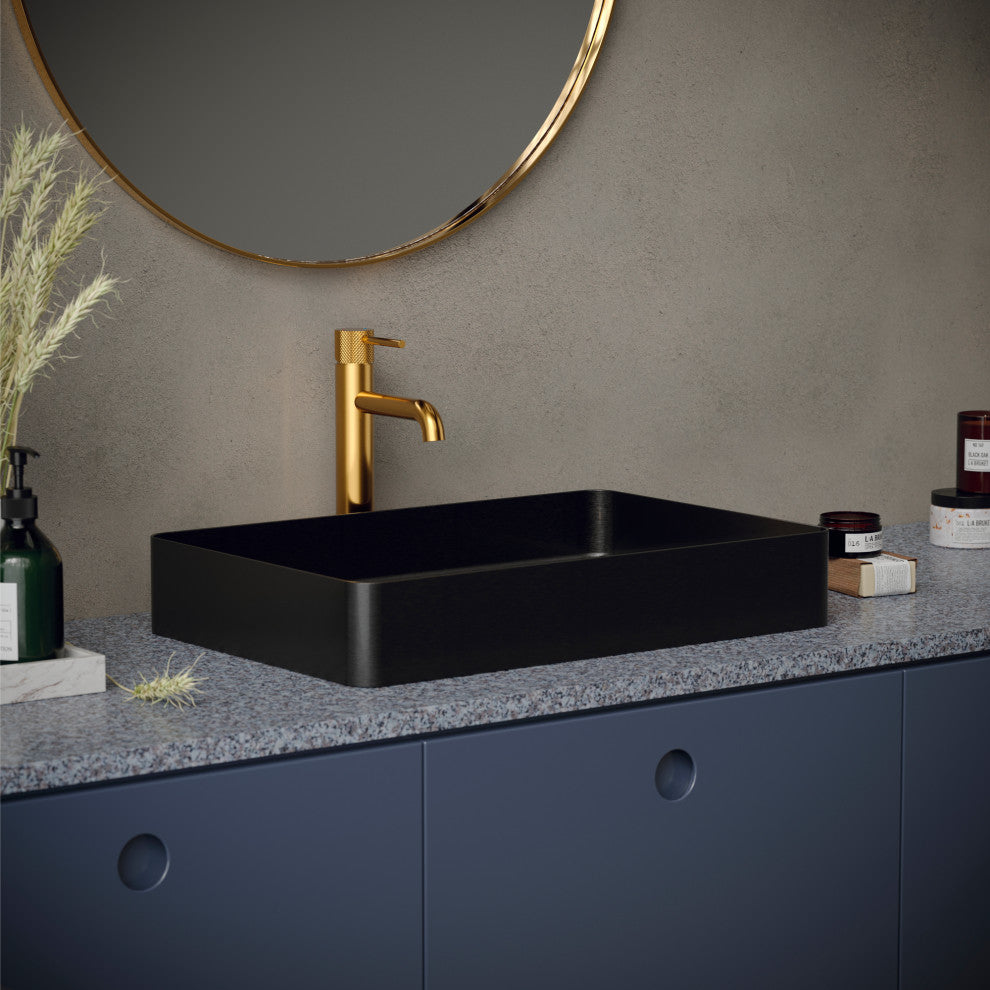 Karran 1-Handle 1-Hole Vessel Faucet With Pop-up Drain, Gold