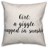 Girl Definition, Throw Pillow, 18"x18"