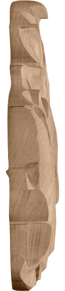 24 3/4"W x 5 1/8"H x 3/4"D Medium Green Leaf Center with Scrolls, Alder