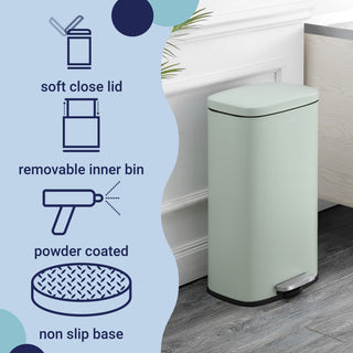 Curtis 8-Gallon Step-Open Trash Can, Green