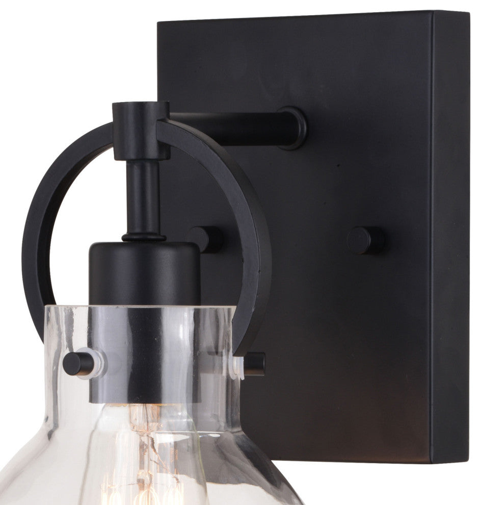 Ogden 1 Light Vanity Matte Black, Matte Black, 6.5-in W X 10.25-in H X 7.75-in D