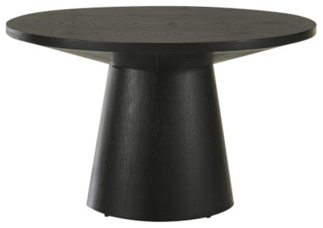 Jasper Ebony Black 29"W Round Coffee Table with Pedestal Base