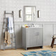 31" Single Vanity, Gray Pine Finish Top With Engineered Stone Top and Oval Sink