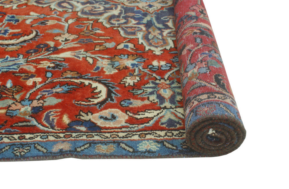 Fine Vintage Distressed Adom Rust/Blue Rug, 5'4x7'9