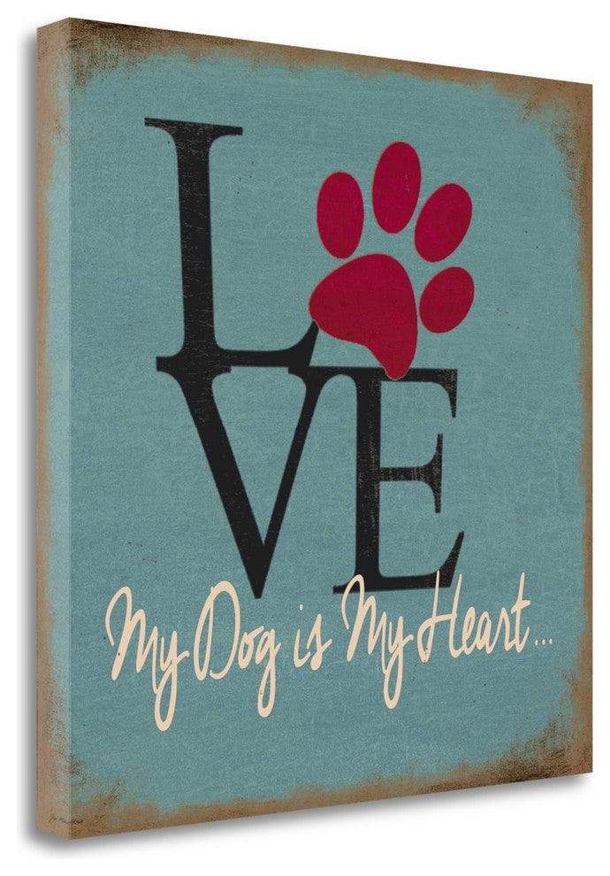 "Love My Dog" By Jo Moulton, Giclee Print on Gallery Wrap Canvas, Ready to Hang
